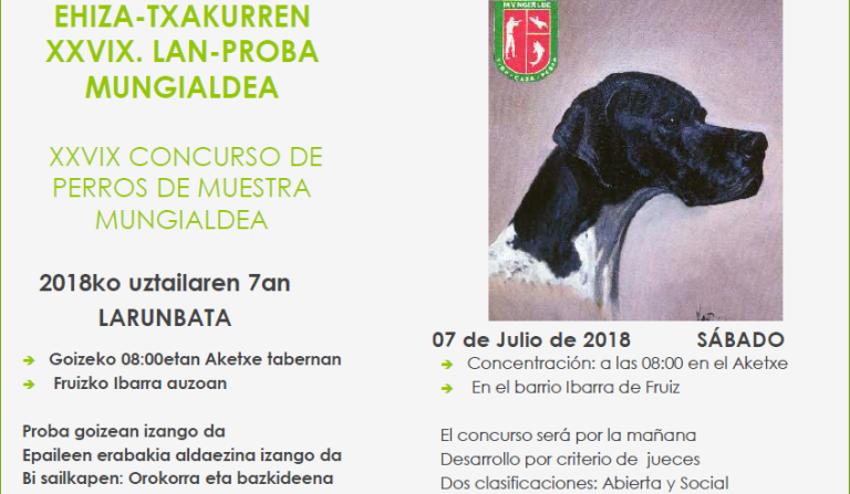 XXVIX Concurso de perros de muestra de Mungialdea
