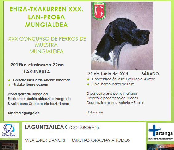 22 De Junio. Xxx Concurso De Perros De Muestra De Mungialdea