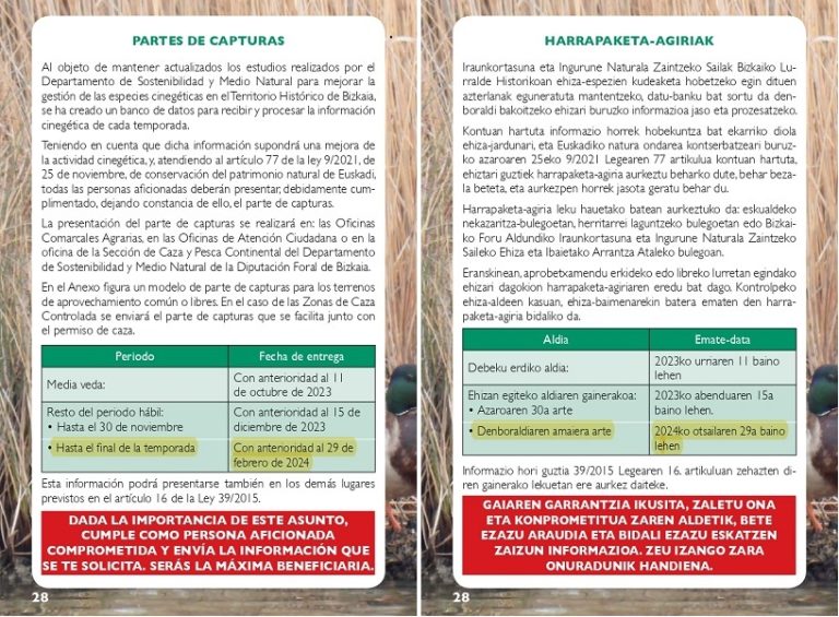 De Interes Para Las Personas Cazadoras De Bizkaia