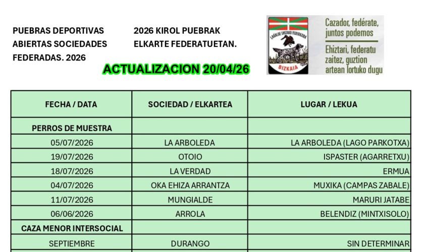 CALENDARIO ACTUALIZADO 20.04.06