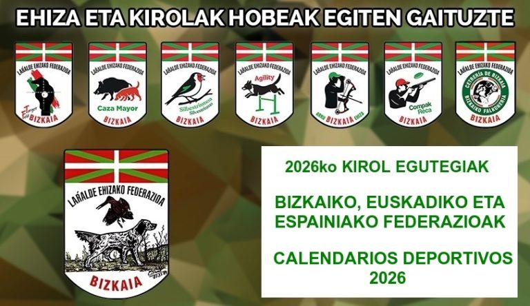 Calendarios Deportivos 2026 Federaciones Bizkaia, Euskadi Y España